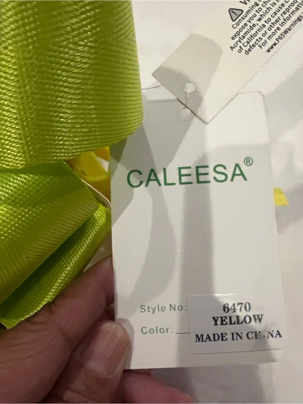 Caleesa Neon Yellow Patent Vegan Crossbody Bag - Picture 2 of 9
